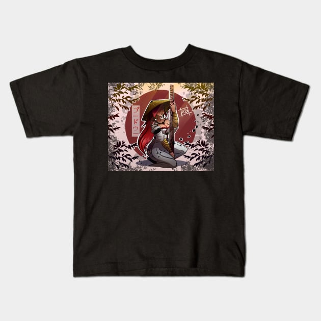 Samurai Girl Kids T-Shirt by Mey_Artiste